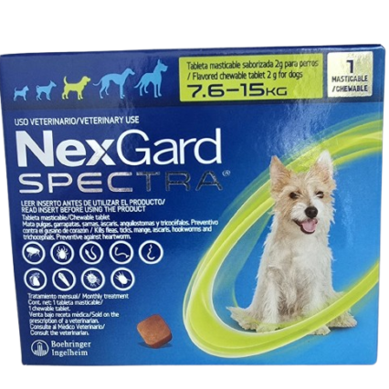 NexGard Spectra® tableta masticable para perros de 7.6 a 15 kg